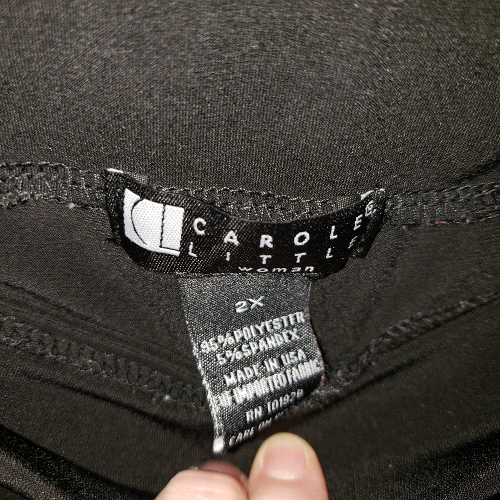 Carole Little woman 2X black jersey gaucho crop - Picture 5 of 5